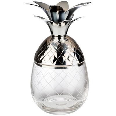 Cocktailglas APS "Pineapple", grau, H:19cm Ø:9cm, Edelstahl, Glas, Trinkgefäße, Cocktailglas, 0,35 Liter