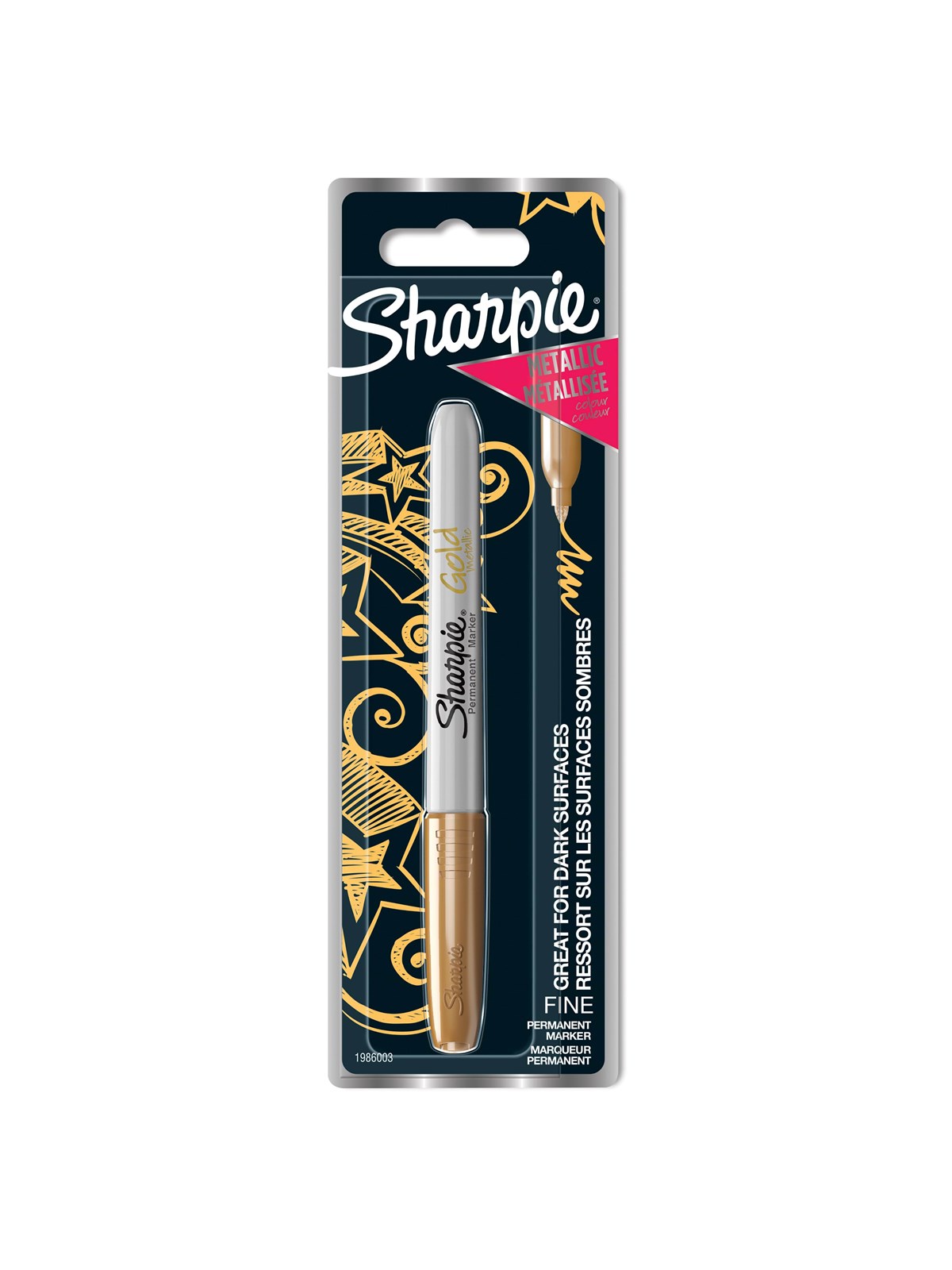 Sharpie Metallic-Permanentmarker | feine Spitze | Gold | 1 Stück