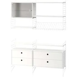 Wohnkombination Sideboard/Wandregal Weiß Weiß
