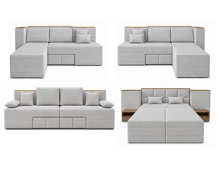 Labett Schlafsofa SmartLiving 4in1 - Sofa, Ecksofa links, rechts & Bett 140x200 Sofabett, Bettcouch, Multifunktionales Sofabett, Sofa, Ecksofa, Bett 140x200