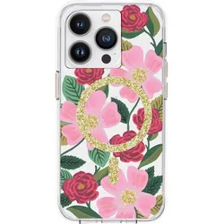 Rifle Paper Clear MagSafe - Hülle verziert zlatem für iPhone 14 Pro (Rose Garden)