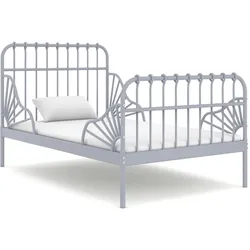 vidaXL Ausziehbett Grau Metall 80x130/200 cm