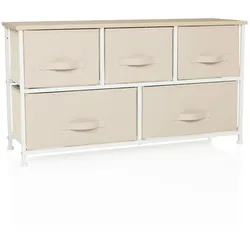 Kommode FOLDAR 100x30x55cm 5 Fächer beige hjh LIVING