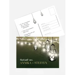 Antwortkarten Hochzeit selbst gestalten mit Spruch und Fotos im Onlinedesigner bei Meine-Kartenmanufaktur.de