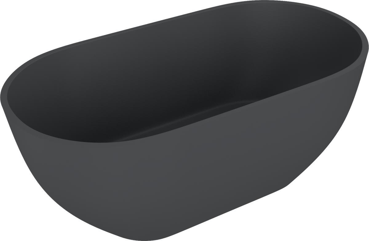 Polysan REDUTA Freistehende Badewanne, Gussmarmor 171x81x58cm, Anthrazit matt