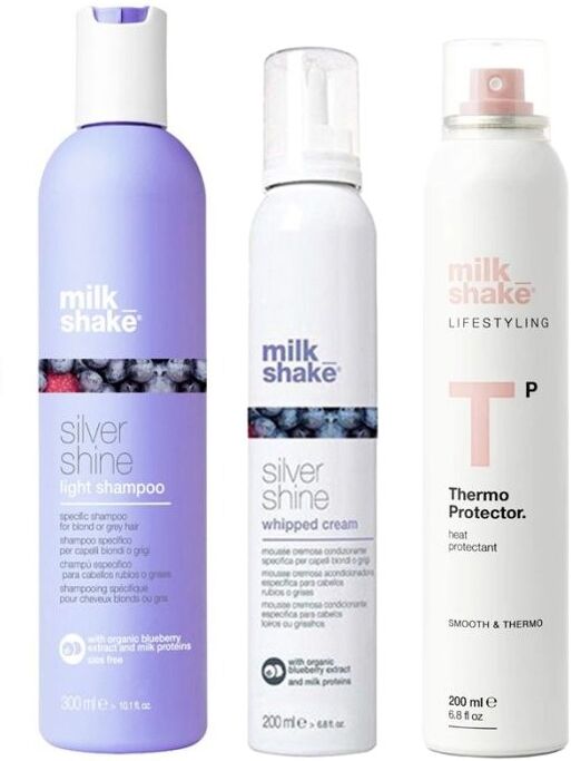 milk_shake silver shine light shampoo 300ml, silver shine whipped crea