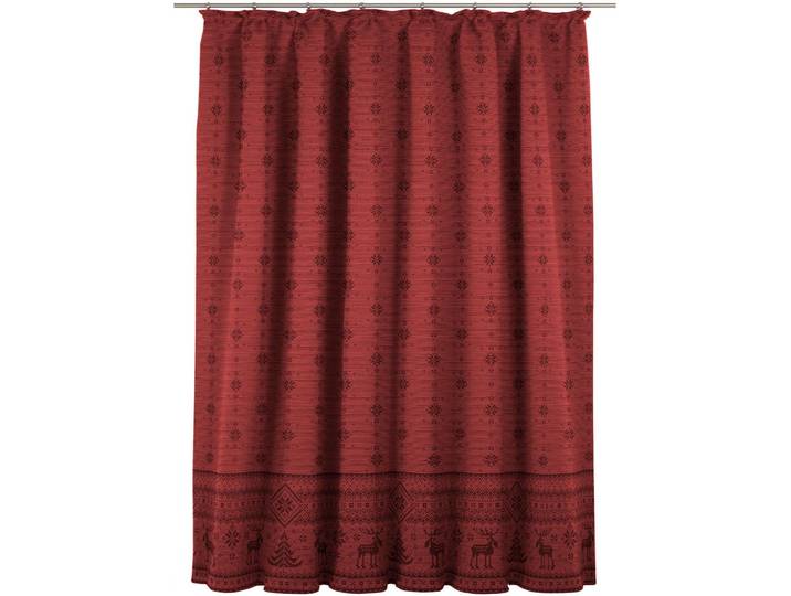 Vorhang WIRTH Romo, 1 Stück, Kräuselband, blickdicht, Norwegenmuster Gr. 1, rot, B:65cm H:120cm, Jacquard, Baumwolle, Polyester, Gardinen, Vorhang, recycelte Fasern, Norwegenmuster