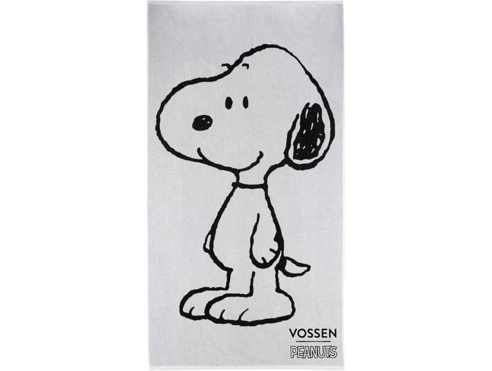 Strandtuch VOSSEN Snoopy Beach , schwarz-weiß (schwarz, weiß), B:100cm L:180cm, Velours, Baumwolle, Handtücher, Strandtuch, mit großem Snoopy Design
