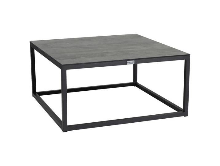 Tierra Outdoor Loungetisch, Anthrazit, Grau, Metall, Kunststoff, quadratisch, würfelförmig, 80x40x80 cm, lichtecht, regenabweisend, wetterbeständig, Gartenmöbel, Loungemöbel, Lounge-Serien