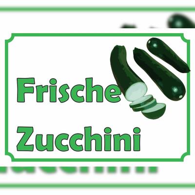 HB-Druck Frische Zucchini Verkaufsschild Hofladen Verkaufsförderung A5 Rückseite selbstklebend