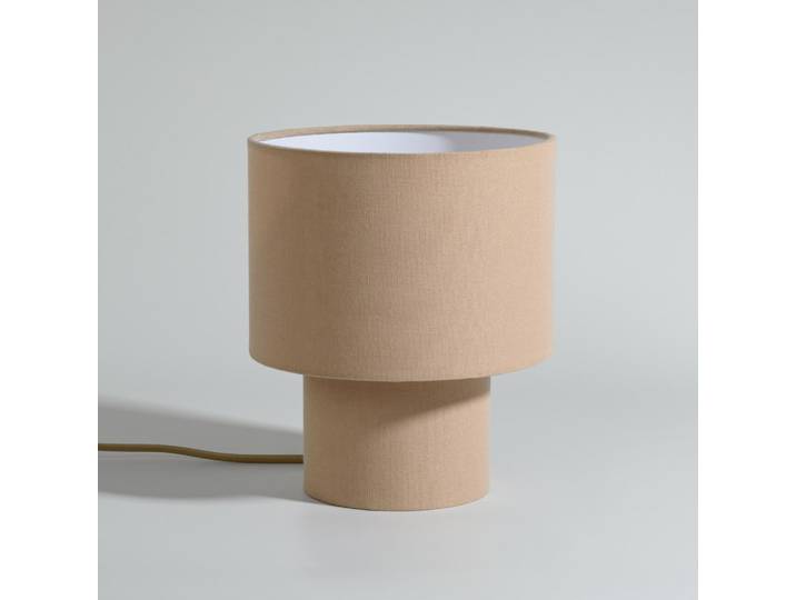 Beige Lampe, H 25 cm
