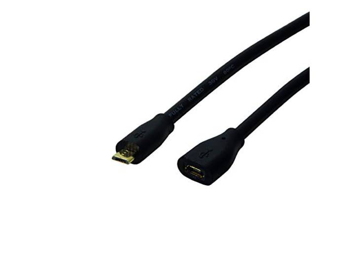 LogiLink CU0121 USB 2.0 Micro-B power uitbreiding Zwart, 1m