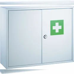 ALCO Erste-Hilfe-Verbandschrank Stahl lackiert 450x150x360mm weiß Packung mit 4 Stück