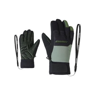 Multisporthandschuhe ZIENER "LANUS AS(R) PR Junior", Kinder, Gr. 4, grau (graugrün), Kunstfaser, Handschuhe