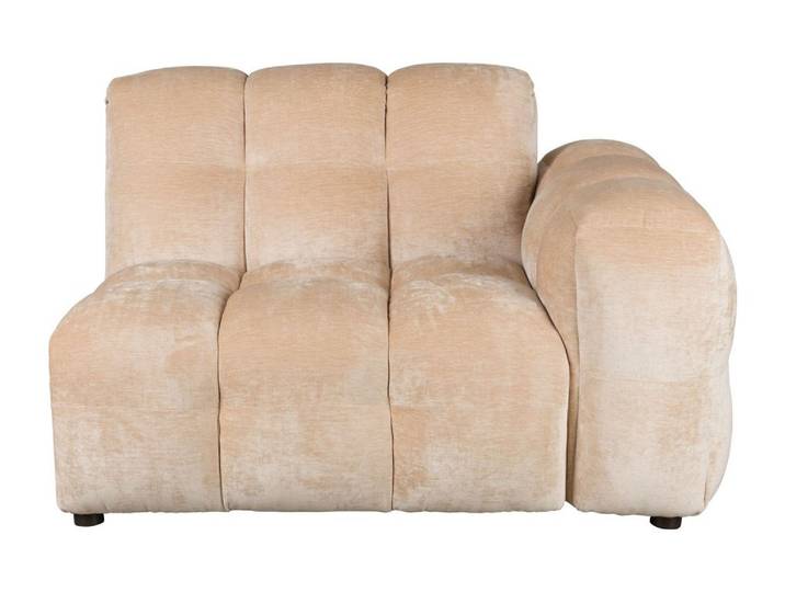 Sofa-Element Hackman mit Armlehne rechts, Velours Beige, Dutchbone