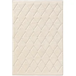 benuta Pop Kurzflor Teppich Elanie Cream 140x200 cm - Moderner Kurzflor-Teppich für Wohnzimmer
