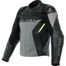 Dainese Racing 4, Lederjacke - Grau/Schwarz - 48