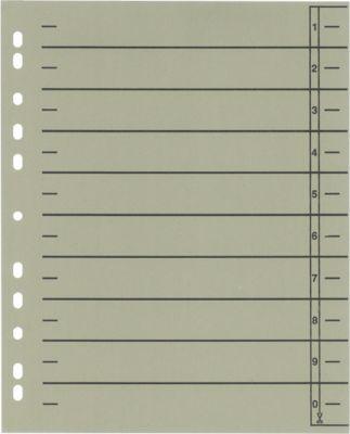 Schäfer Shop Select Trennblätter, mit Taben, DIN A4- Format, Linienaufdruck, Universallochung, 100 Stück, grau