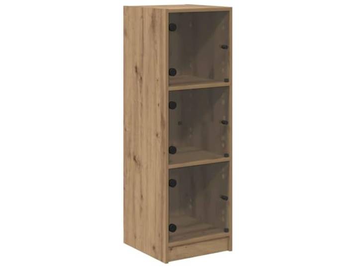Highboard Artisan-Eiche 35 x 37 x 109 cm Holzwerkstoff Glastüren, Regalbretter, rustikaler Look, Esszimmer, Küche, Holzwerkstoff