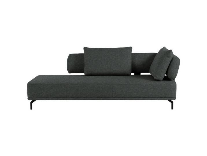 Dieter Knoll Récamiere Palio, Dunkelgrau, Metall, 227x89x101 cm, Fußauswahl, Lederauswahl, Stoffauswahl, Hocker erhältlich, Rücken echt, Wohnzimmer, Sofas & Couches, Sofas, Recamieren