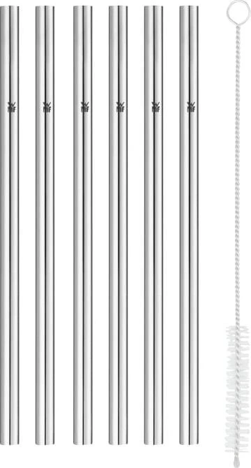 WMF Baric 0608976040 Strohhalme aus Edelstahl 6 Stück