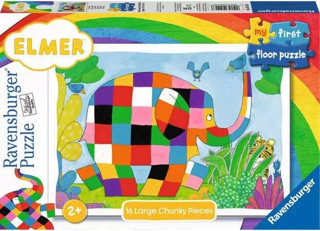 Ravensburger - Elmer the Elephant My First Floor Puzzle - 16 Pieces Puzzle for Kids
