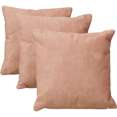 Dekokissen OTTO HOME "Greve", rosa (rosa, unifarben), B:40cm H:40cm, Polyester, Dekokissen_Sitzkissen_Kissenhüllen, Dekokissen mit Füllung, Sofakissen 3er Set 40x40cm