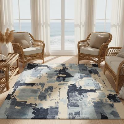 Alora Decor Sailor Blue Hand-tufted Abstract Rug