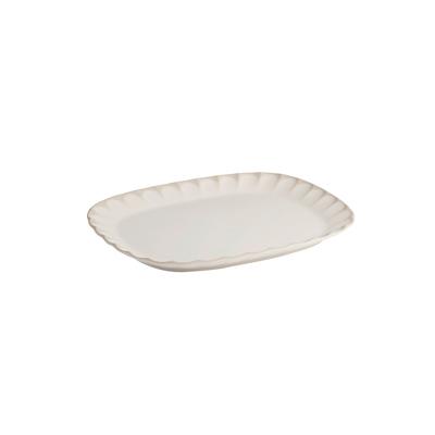 Tablett APS, weiß, B:32,5cm H:2,5cm L:26cm, Melamin, Tabletts, Melamin, weiß / beige