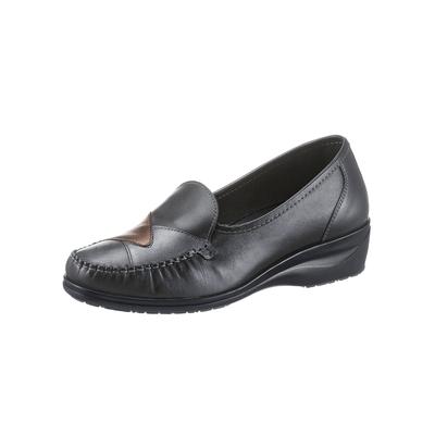 Mokassin CLASSIC, Damen, Gr. 41, Textil, schwarz, Glattleder, Basic, Schuhe Mokassin