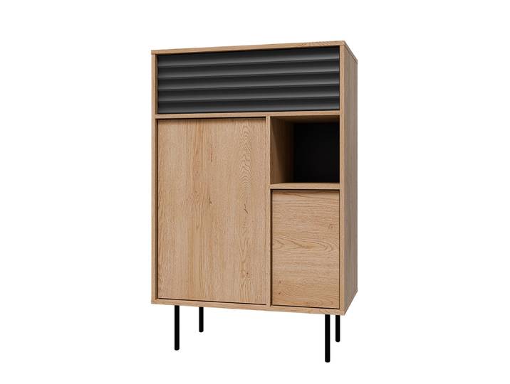 Buffet Haut 3 Portes Astra Bois Et Noir