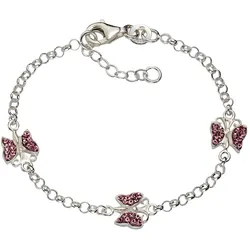Zeeme for Kids Armband 925 Sterling Silber Kristall pink
