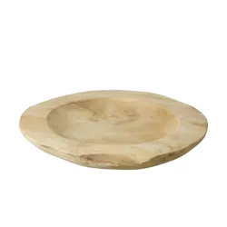 Holzschale   , holzfarben , Massivholz , Maße (cm): H: 4  Ø: 28
