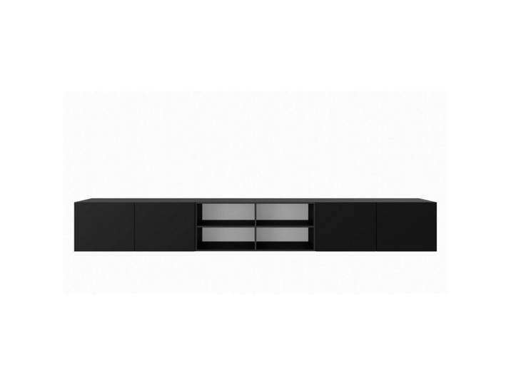 Sepro Meble Tv-Schrank Schwarz Lion Offene Regale 300 cm, 300x41x40 cm, Wohnzimmer, TV Möbel, Lowboards, Lowboards stehend