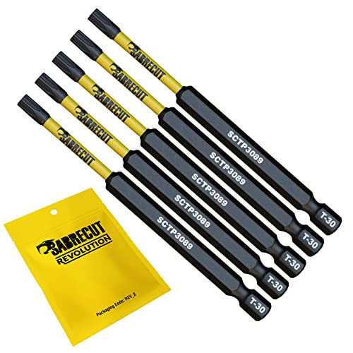 SabreCut 5 stuks SCTP3089_5 89mm T30 TX30 Impact schroefbits van warmtebehandeld torsiestaal