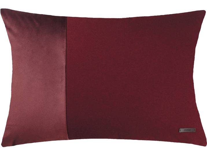 Dekokissen ESPRIT Harp Gr. 1, rot (rot, dunkelrot, blutrot, unifarben), B:38cm L:58cm, Polyester, Dekokissen_Sitzkissen_Kissenhüllen, Dekokissen
