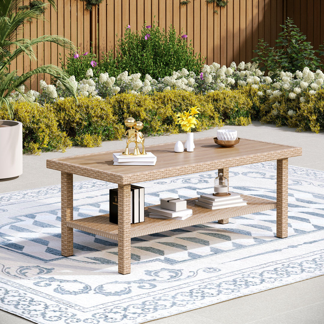 EUCamping World Int. (Alphamarts) Outdoor Coffee Table - 110 cm W 45 cm D Brown
