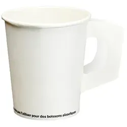 Starpak 80 Trinkbecher mit Henkel, Pappe 0,18 l Ø 7,3 cm · 7,8 cm weiss