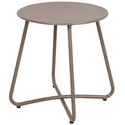 DELUKE Beistelltisch SONJA Kunststoff Taupe 44x40x40cm Couchtisch Sofatisch Abstelltisch