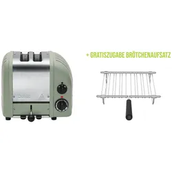 Classic Toaster Premium 2-Schlitz inkl. Gratis Brötchenaufsatz Salbei