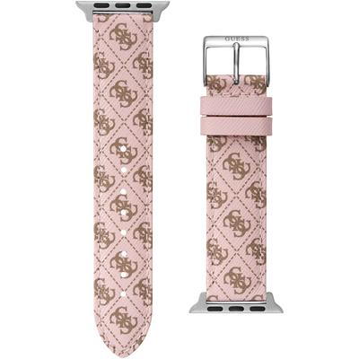 Smartwatch-Armband GUESS "Apple Strap, CS2009S2", rosa (rosa, braun), Uhrenarmbänder, Leder, Wechselarmband, Ersatzband, Leder, passend für die Apple Watch
