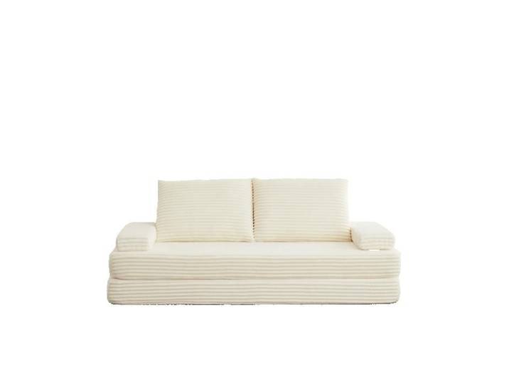 Canapé modulable SENVIRO convertible 2 places 211 5 x 106 5 x 62 cm beige