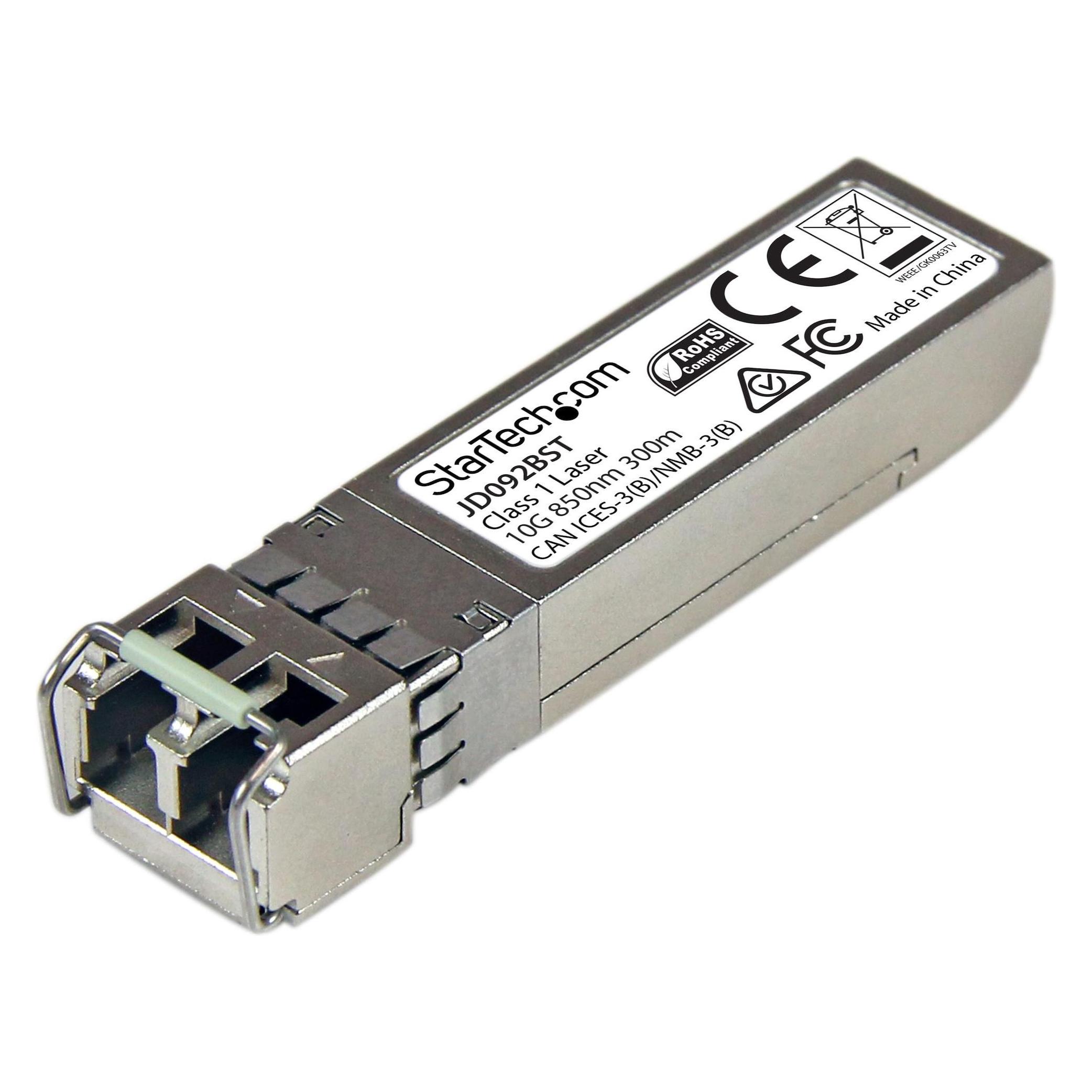 StarTech 10 Gigabit LWL SFP+ Transceiver Modul - HP JD092B kompatibel - MM LC mit DDM - 300m - 10GBase-SR (JD092BST)