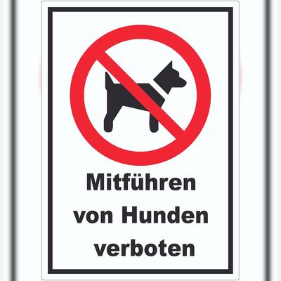 HB-Druck Mitführen von Hunden verboten Aufkleber A1 (594x841mm)