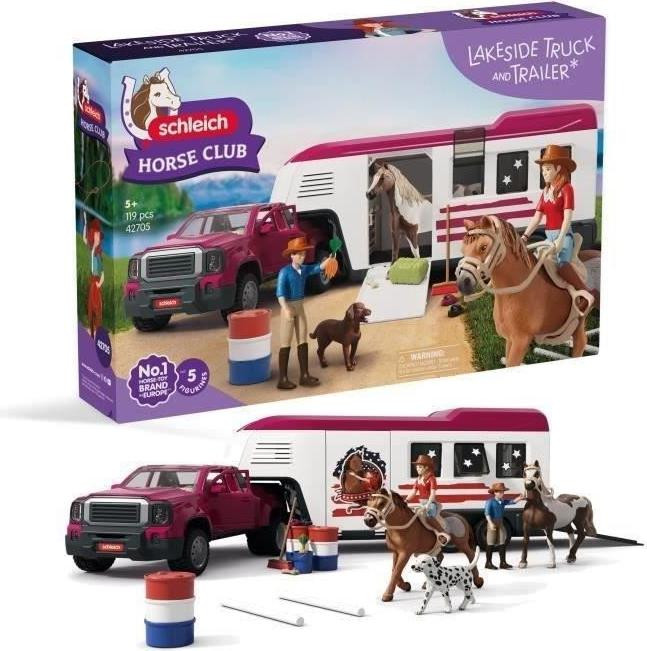 Schleich Horse Club Pick-up Truck en Grote Paardentransport Trailer Set 42705