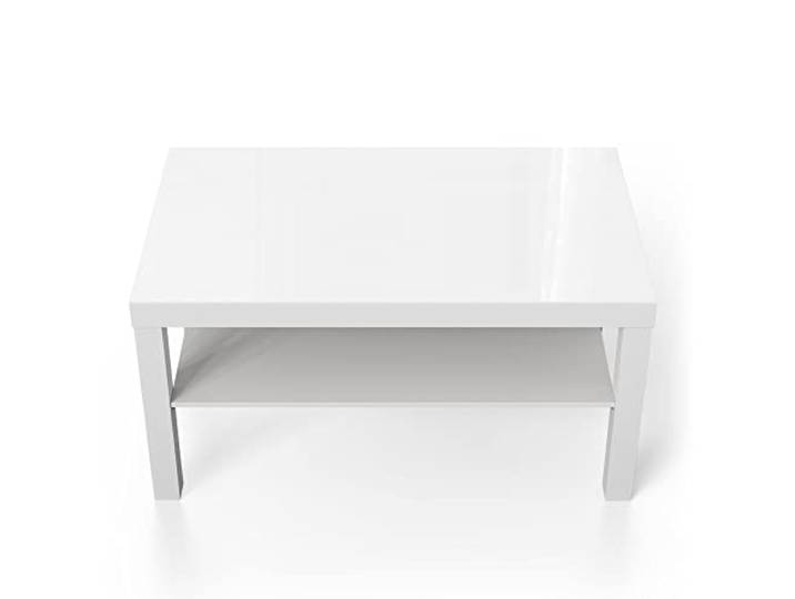 DEQORI Glastisch weiß groß 90x50 cm Unifarben - Weiß ausgefallener Beistelltisch aus Glas Hochglanz Couchtisch fürs Wohnzimmer moderner Couch Tisch mit Design
