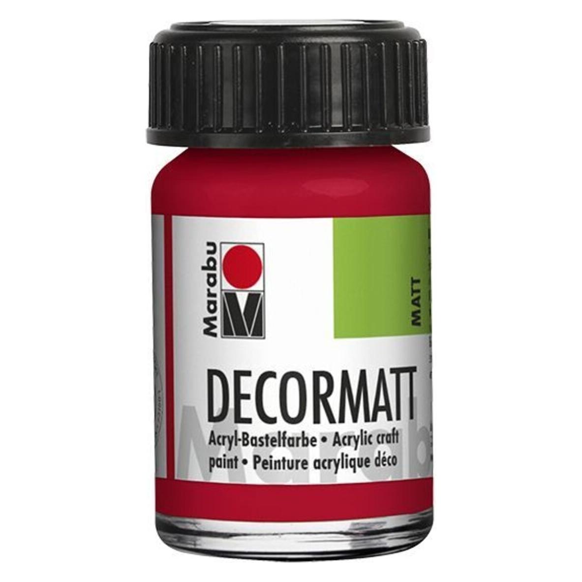 Marabu Decormatt Acryl 15 ml im Glas kirschrot (15 ml) (14010039031)
