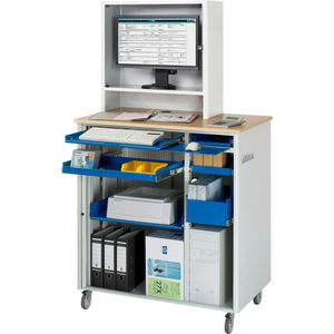 Rau Rau Computerschrank adlatus Modell 2665, lichtg , aus Metall, für Industrie, abschließbar, fahrbar