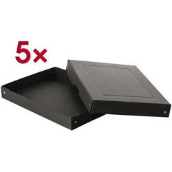 Falken Archiv-Box »PURE Box Black DIN A4 40mm« 5 Stück schwarz, 24x4x32 cm