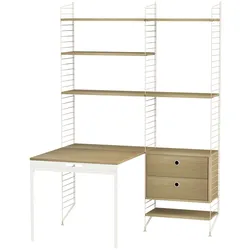 Schreibtisch klappbar mit Regal Beige Eiche